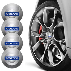 4Pcs 56mm Aluminum Emblem Car Wheel Center Hub Caps Sticker For Volvo XC90 S60 V40 XC60 S80 S40 V70 V50 S90 T6 V60 V90 XC40 C30