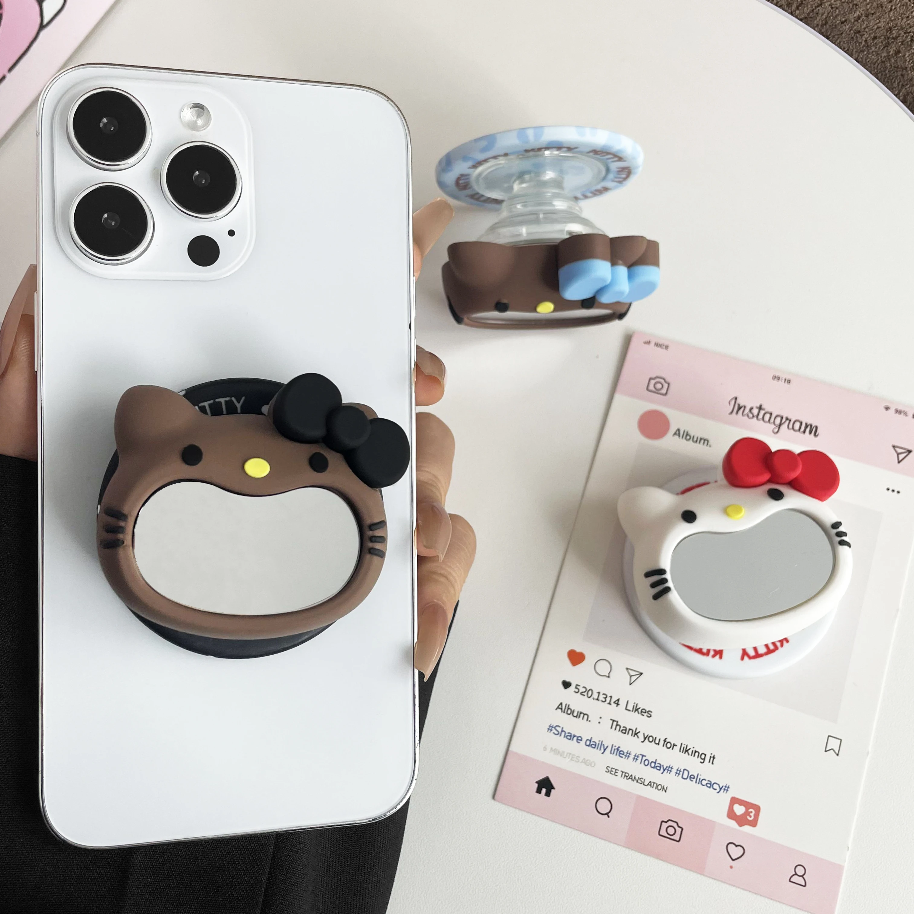 

Cute Magnetic Phone Holder For Hello Kitty Mount For IPhone All Smartphones Strong Magnetic Anti-Slip Stable Phone Stand Girls