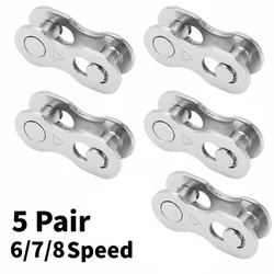 5Pairs 6/7/8 Speed Bicycle Chains Magic Buckles Quick Connect Connectors Mtb Chains Magic Buckles Mountain Bike Chain Accessorie