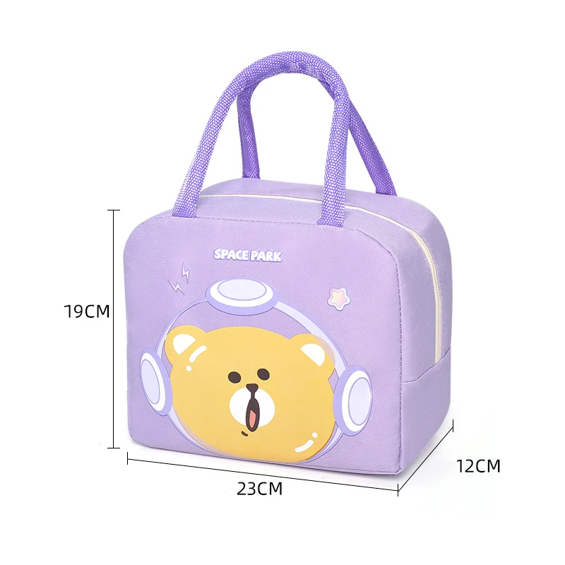 Dessin animé Mignon Sac de Boîte à Lunch Thermique pour Enfants Femmes Portable Grande Capacité Oxford Isolé Pique-Nique En Plein Air Sac À Main