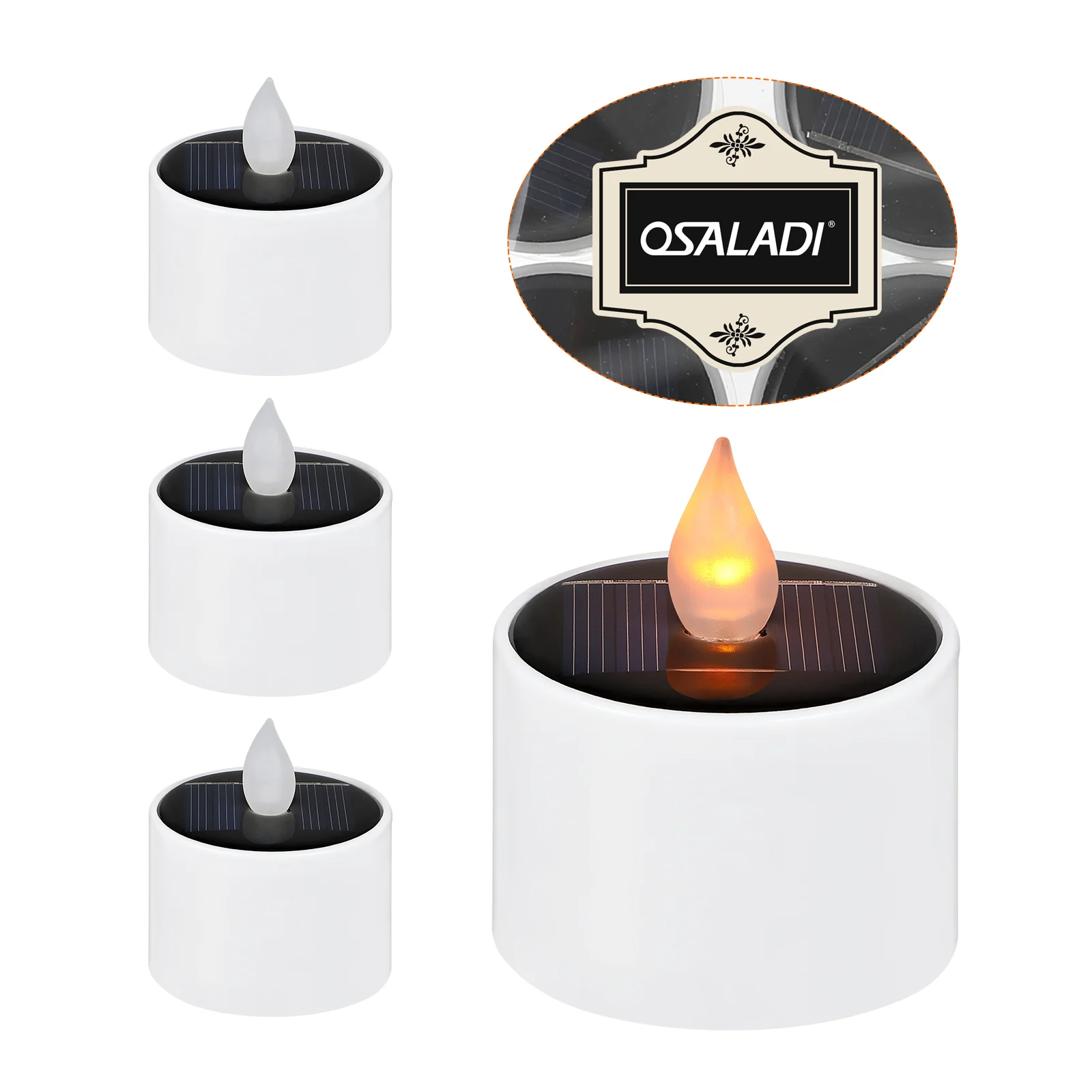 

Environmentally Friendly Candles Solar Powered Light Camping Home Decor Panel Flickering Flameless Tea Lamp LED Tealight