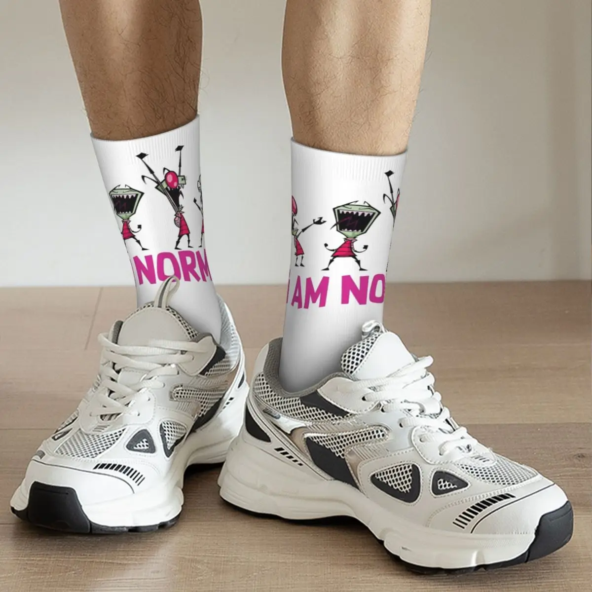 Calcetines de baloncesto que absorben el sudor para hombres y mujeres, calcetines de celebración de retratos, alienígena Normal, Invader Zim, Otoño e Invierno