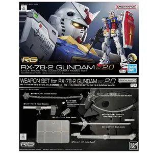 Bandai Genuine Waffen auf RX-78-2 Gundam Ver. 2.0 Rg Anime Actionfigur Roboter Peripherie Sammelmodell Geschenk Kinder Kinder 12 Hauptverkäufe Gundam -Waffen - №11