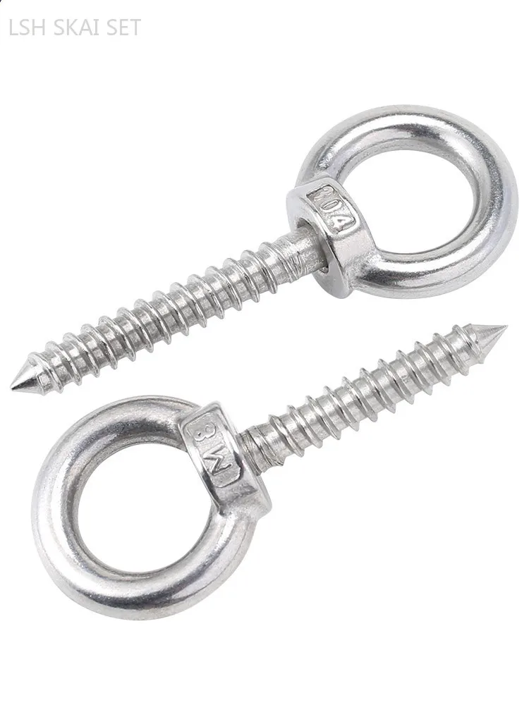 5/10pcs 304 Stainless Steel Hanging Ring Screws Self-tapping Screw with Ring Hook Bolts Woodworking Fasteners Hardware Tool