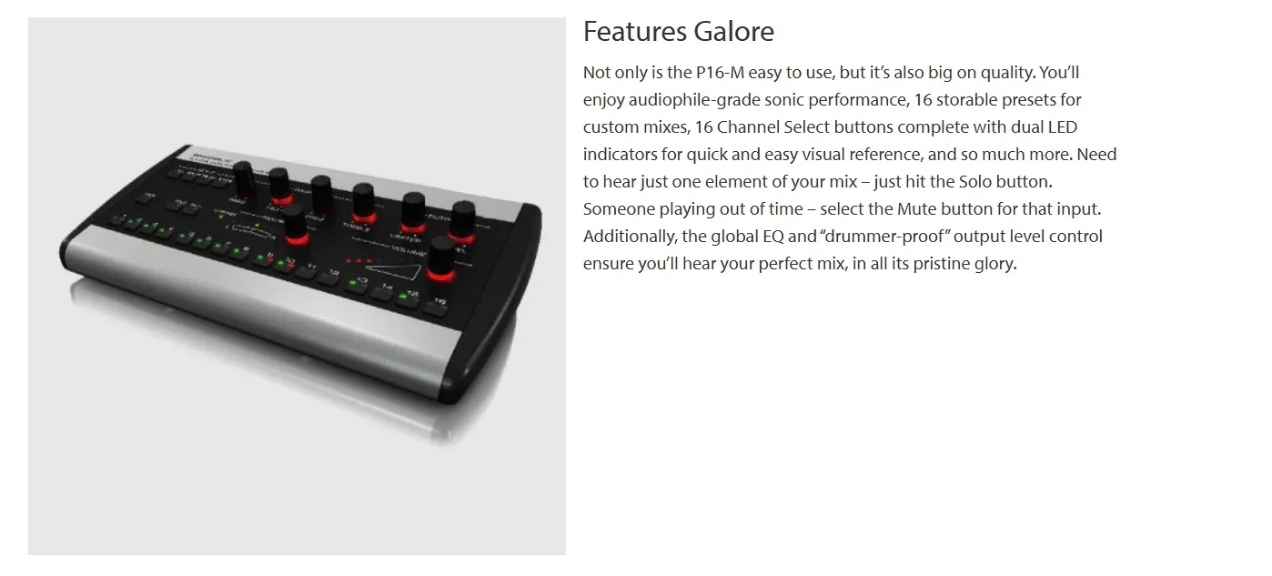 Paulkitson P16‑M 16-Kanal Digitaler Persönlicher Mixer Audio-Mischpult Modernste 24-Bit-DAC für Premium-Audioqualität – Detail 5