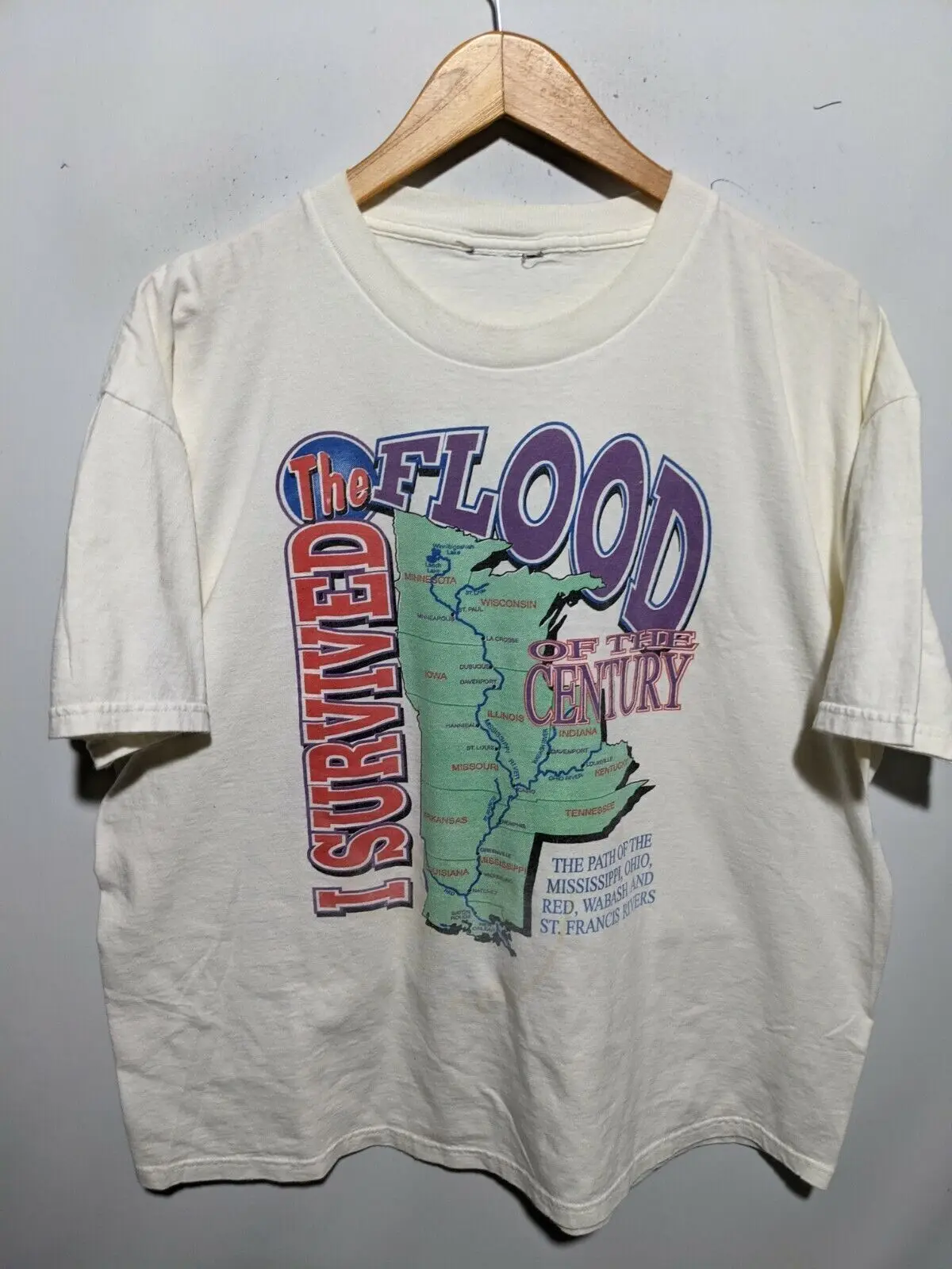 

Vintage I Survived The Flood Of The Century T Shirt XL