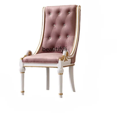 European-Style Negotiation Couch  New Classical Leisure Fabric Reception Chair New Classical High Back Sofa Stool Luxury