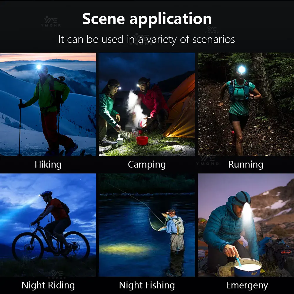 السوبر مشرق كشافات مصباح رأسي ضبط البؤرة 3x18650 مصباح رأسيبطاريات قوة البنك ميكانيكي رئيس الشعلة USB قابلة للشحن IPX8 مقاوم للماء التخييم تسلق الجري #6