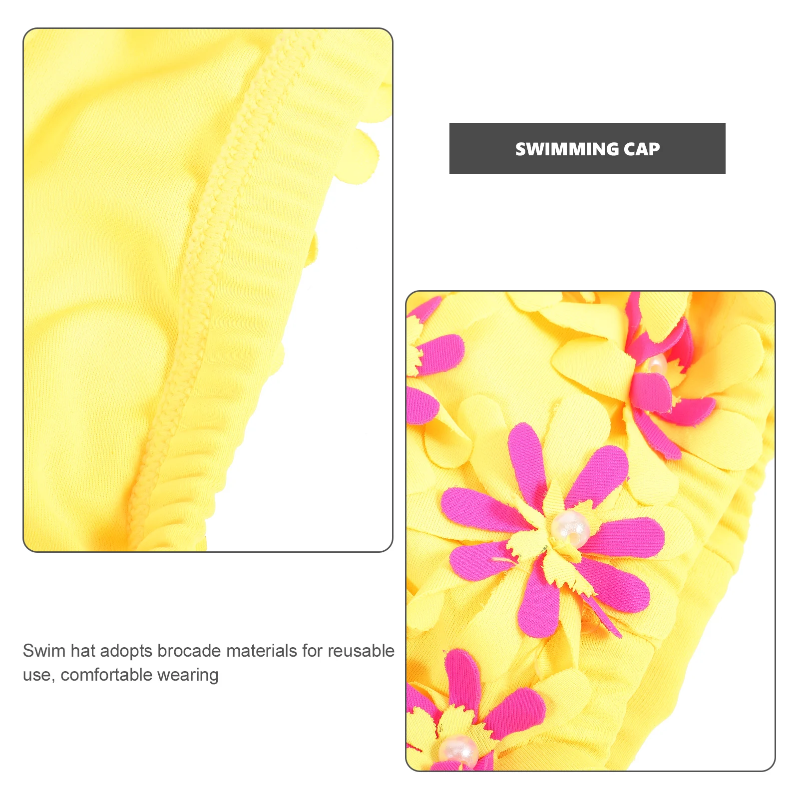 

Floral Swim Cap for Women Adult Waterproof Stretchy Petal Design Swim Hats Ladies Wear resistant Long Hair Bath Hat