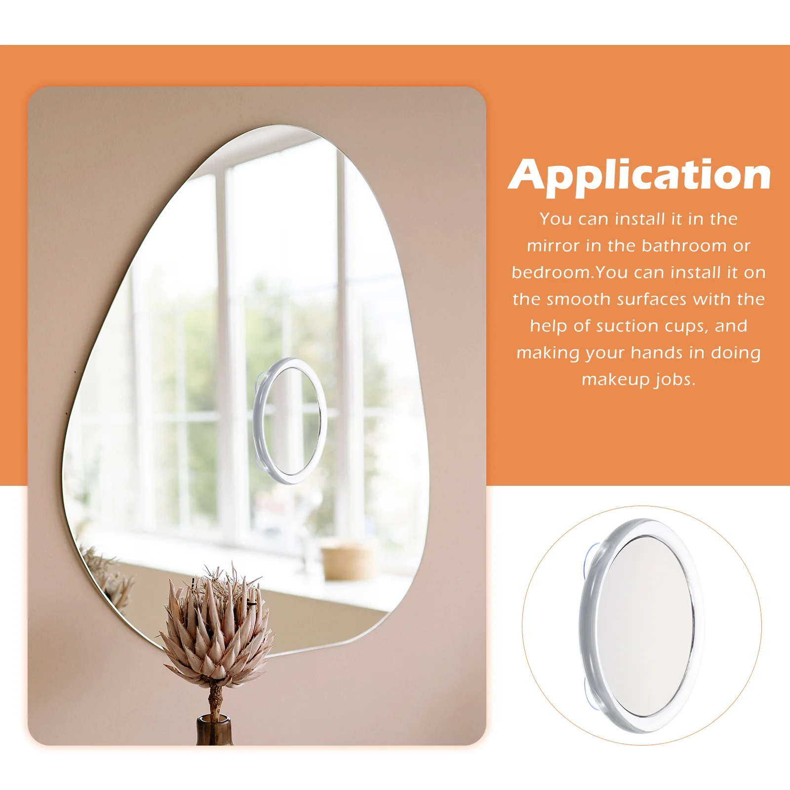 Ventosa Vanity Mirror com Lupa Copas, Maquiagem Espelhos Luz, 20X Lupa Fold, Viagem