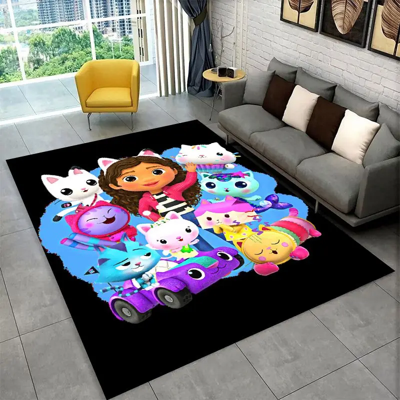 Cute G-Gabbys Dollhouse Cartoon Girl Non-Slip Area Rug for Living Room Bedroom Playroom,Carpet Floor Mat for Home Decor Holiday