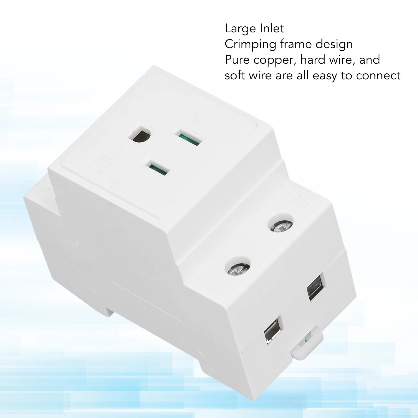 AC Power Socket DIN Rail Socket Built in Protective Contact  Contact Outlet for Distribution Panel