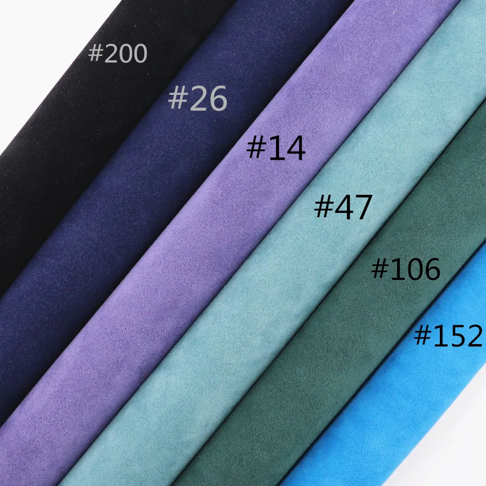 20/50x120cm Doulde-Sided Artificial Suede Velvet Faux Leather Flock Fabric Leather For Handbag Bows DIY Decoration H0608