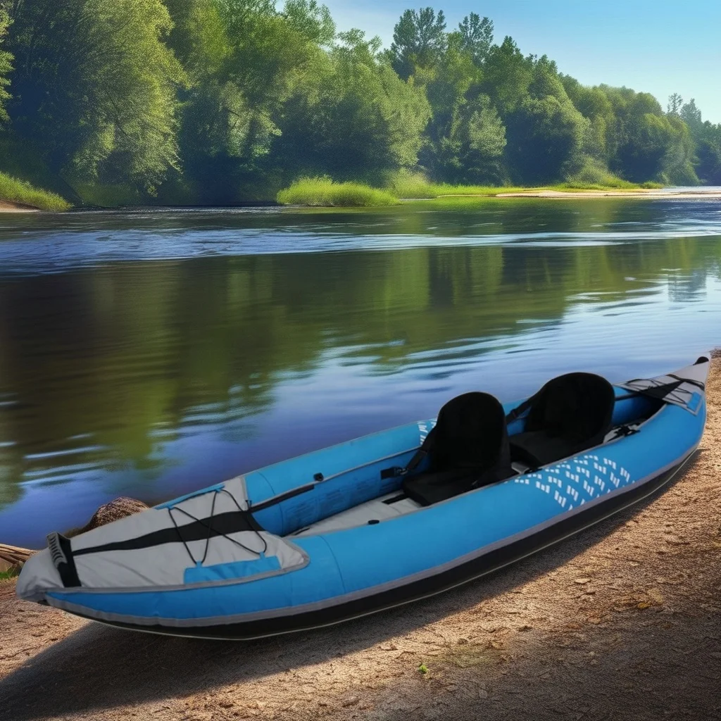 

Portable Blue 2-Person PVC Inflatable Kayak With Quality Assurance Durable Sea Kayak Fishing Paddles Lake River Sports