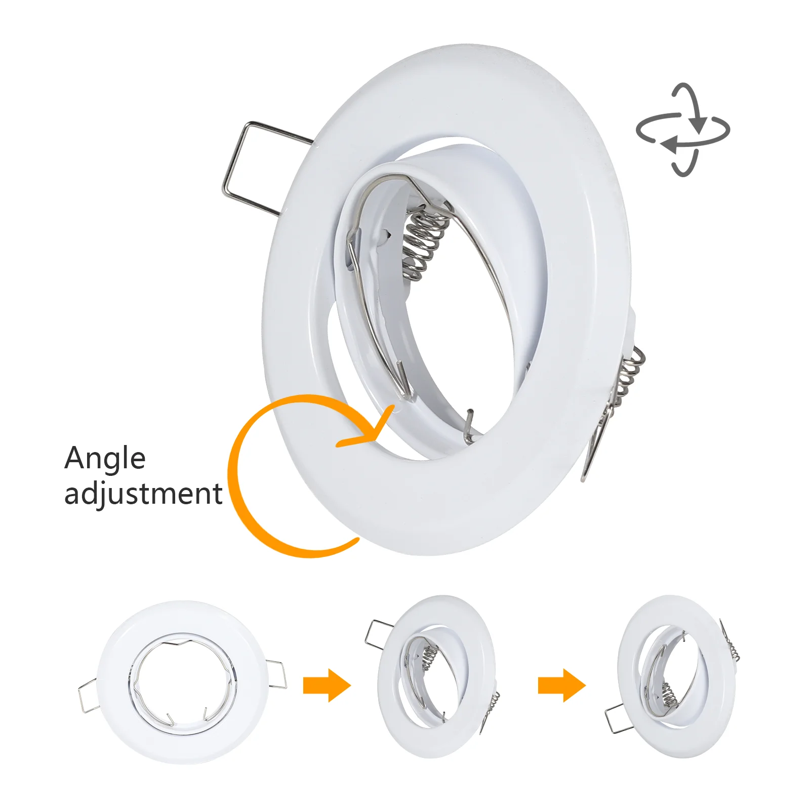 

Pack of 10 Pcs LED Round Recessed MR16 GU10 Downlight Trimless Recessed Round Housing Frame