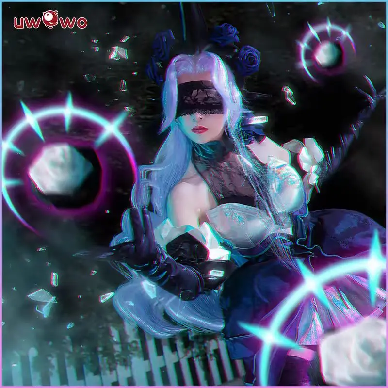 LOL Syndra Cosplay Costume LoL Withered Rose Syndra Cosplay Costume Women Dress Full Set Gloves Socks Headwear