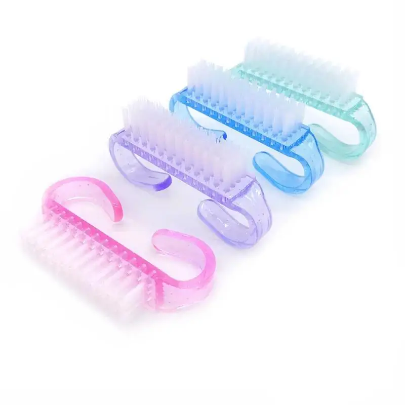 5-20Pcs Hard Cleaner Horn Nail Brushes 5 Colors Nail Art Manicure Pedicure Remove Dust Plastic Cleaning Nail Brushes Salon Tools