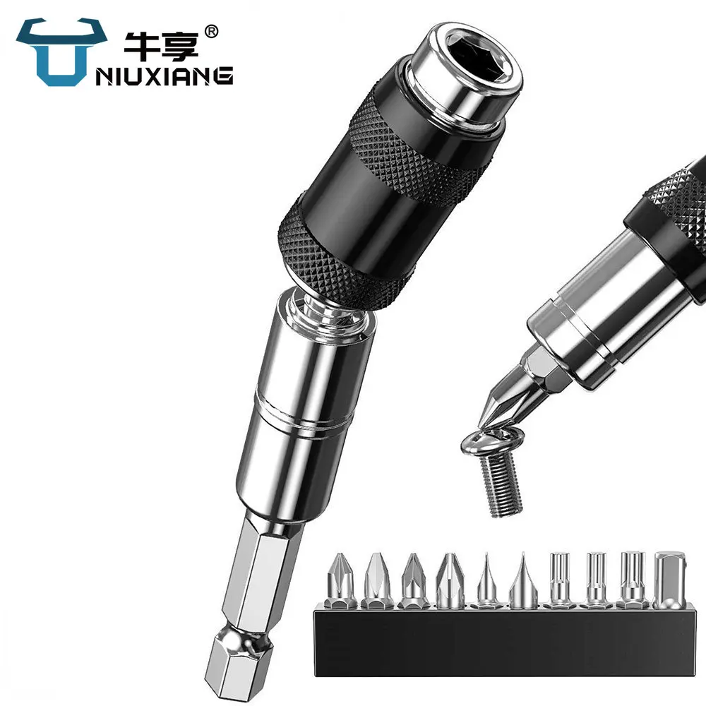 

1/4"Hex Magnetic Pivoting Drill Bits Quick Change Drive Guide Drill Pivoting Bit Holder for Tight Spaces Magnetic Bit Tip Holder