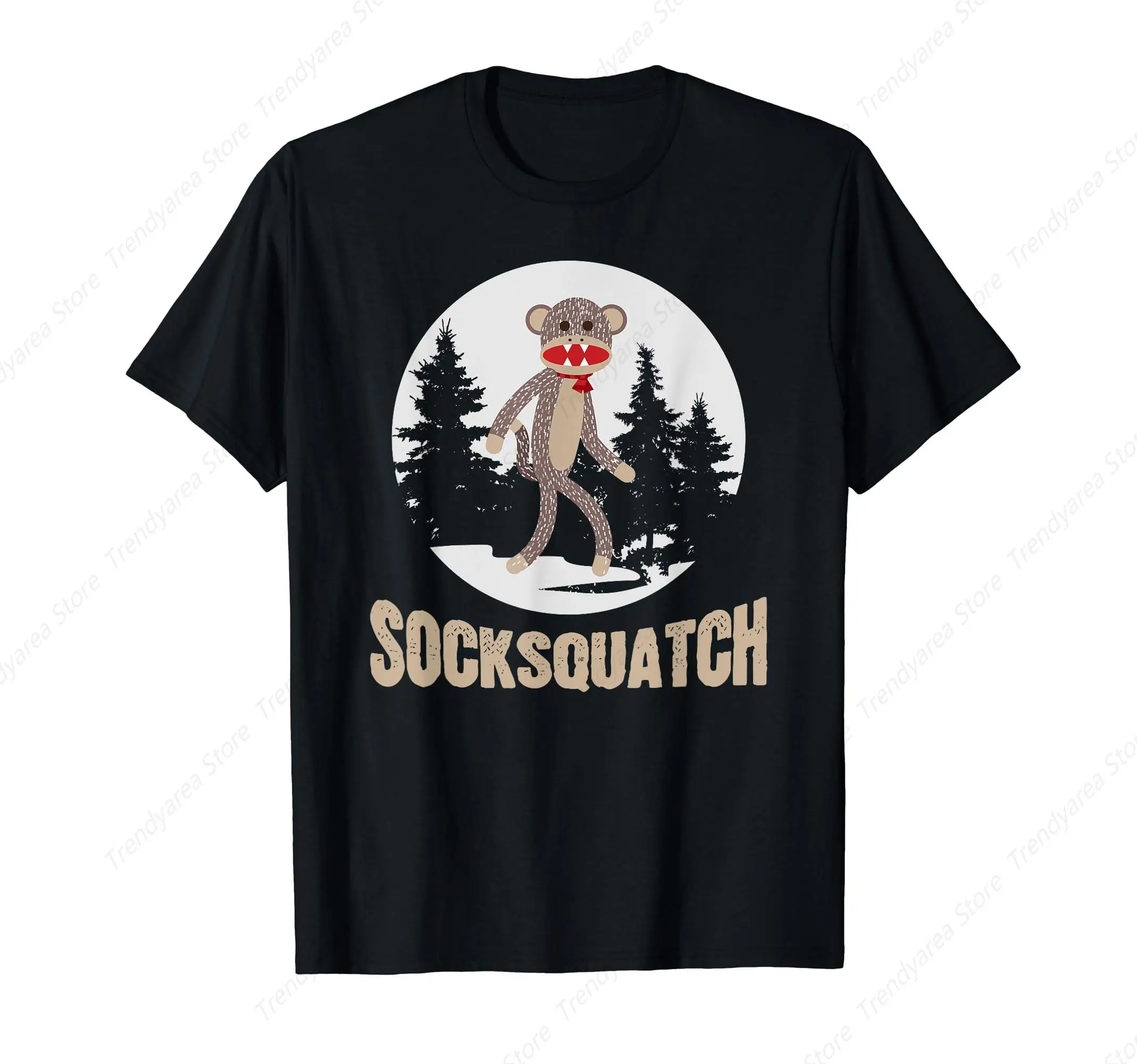 Funny Bigfoot Sighting Sock Monkey Sasquatch Socksquatch T-Shirt for Men Women