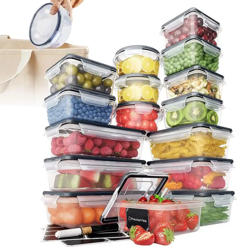 

Food Containers Freezer Boxes With Lids Large Capacity Stackable Food Holder For Fridge Refrigerator Cabinet Kitchen Vegetables