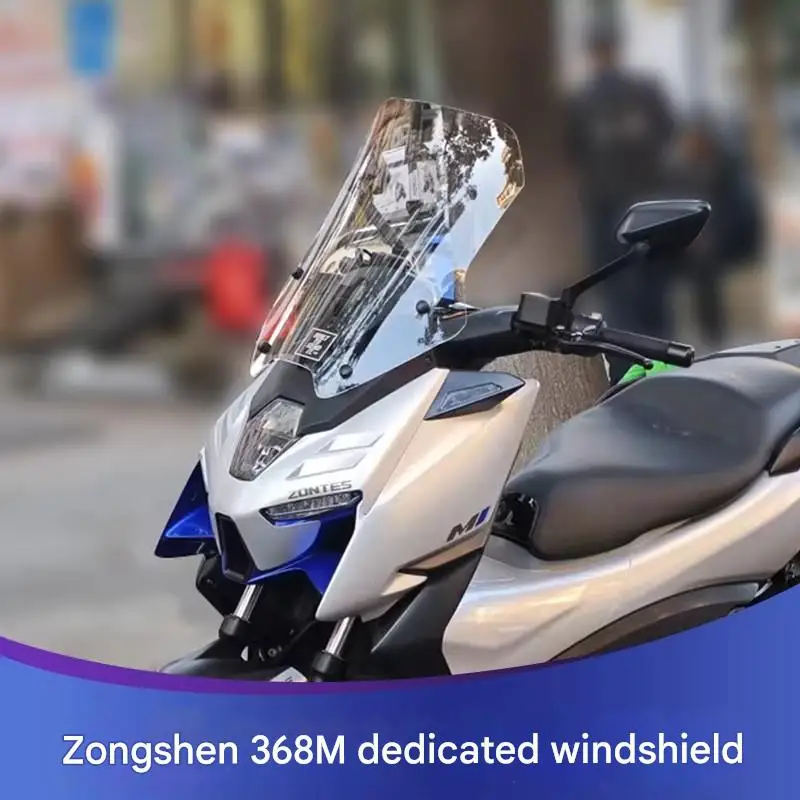 

For ZONTES 368M Motorcycle Heightened Windshield Wide Wind Deflector And Wind Mirror Kit for Enhanced Riding Experience
