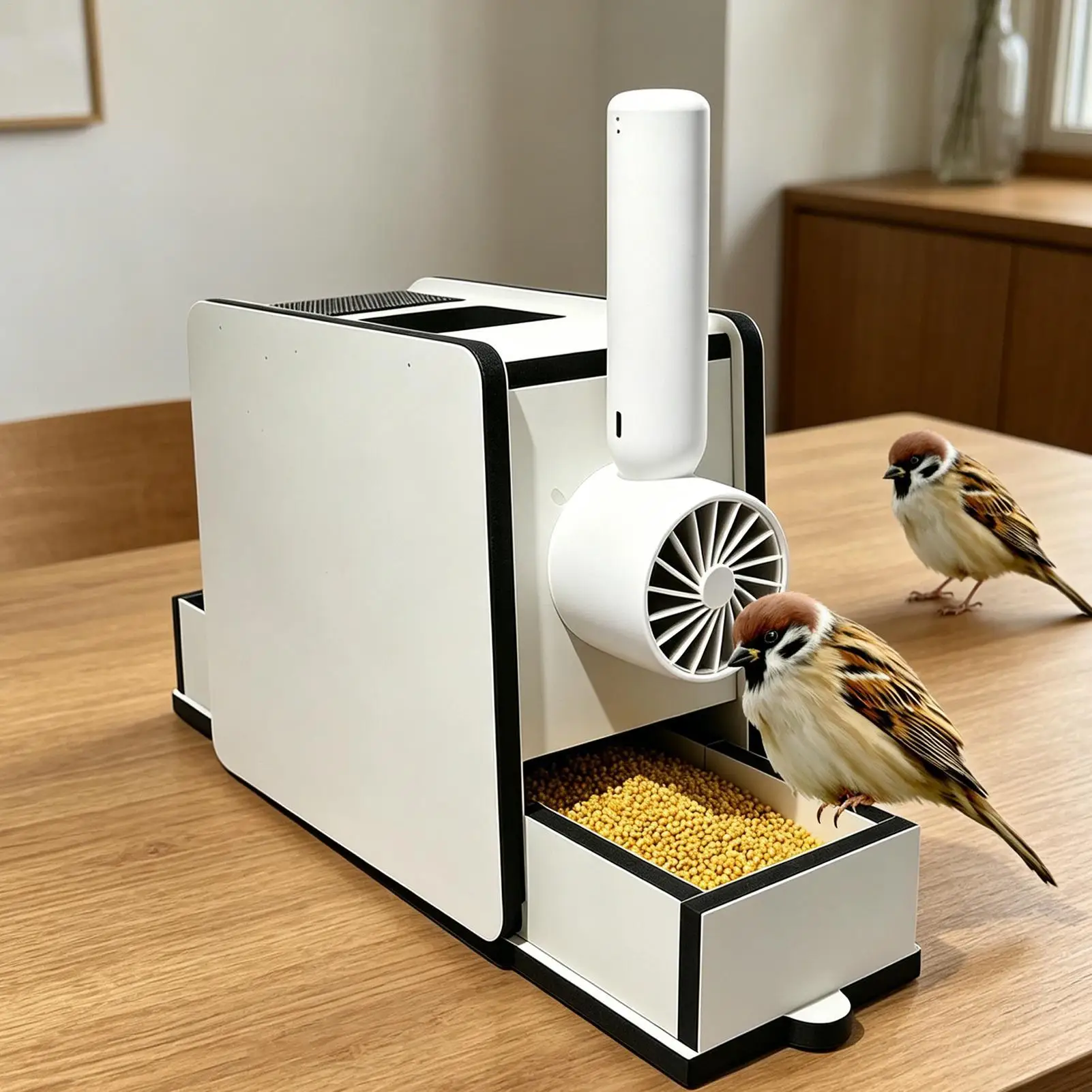 NEW Bird Shelling Machine Wooden Bird Feed Shell Blower For Macaws Parrot Sparrow Parakeet Budgies Conures Cockatiels