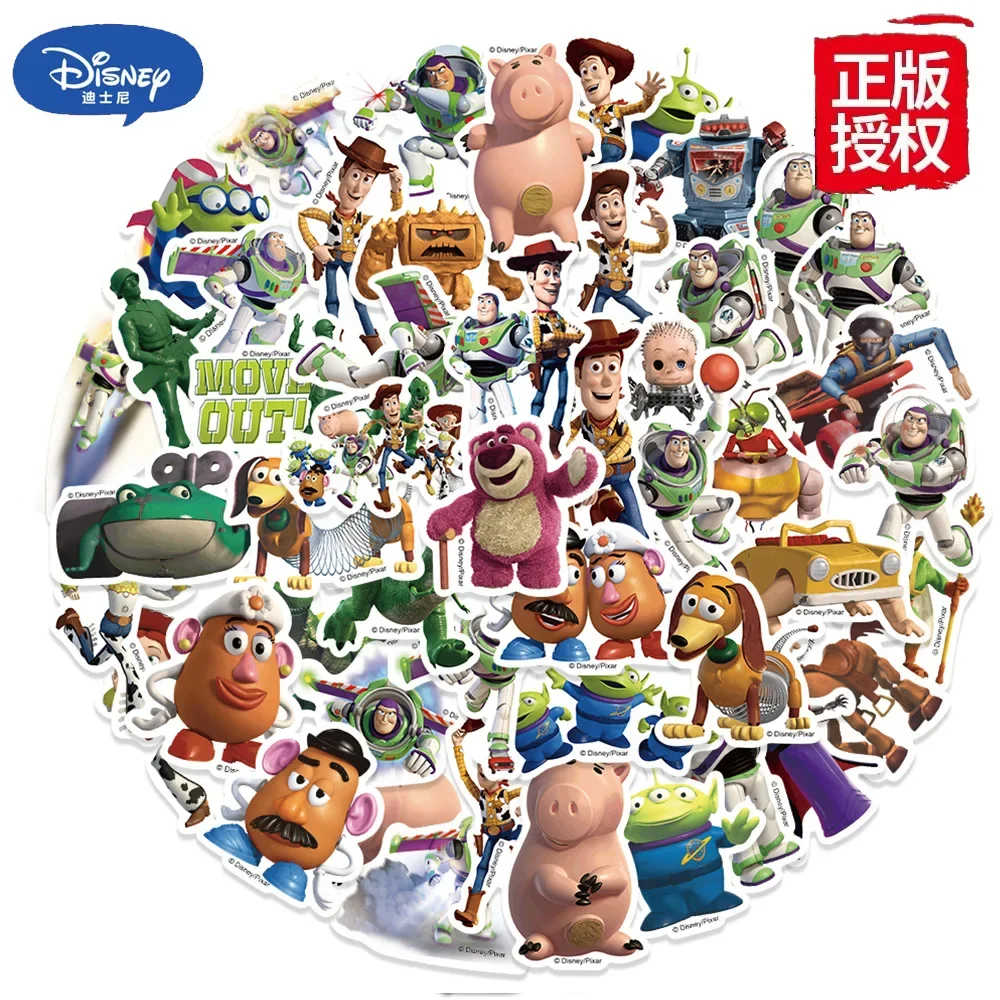 50pcs Disney Anime Toy Story Cartoon Stickers Decals Kids Toy Laptop Phone Scrapbook Luggage Car Decoration Birthday Party Decor