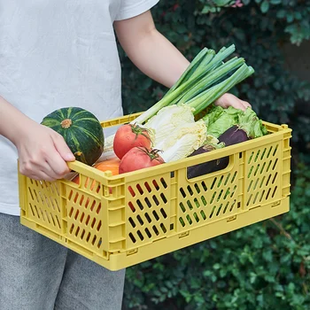 Foldable Stackable Plastic Storage Basket 1