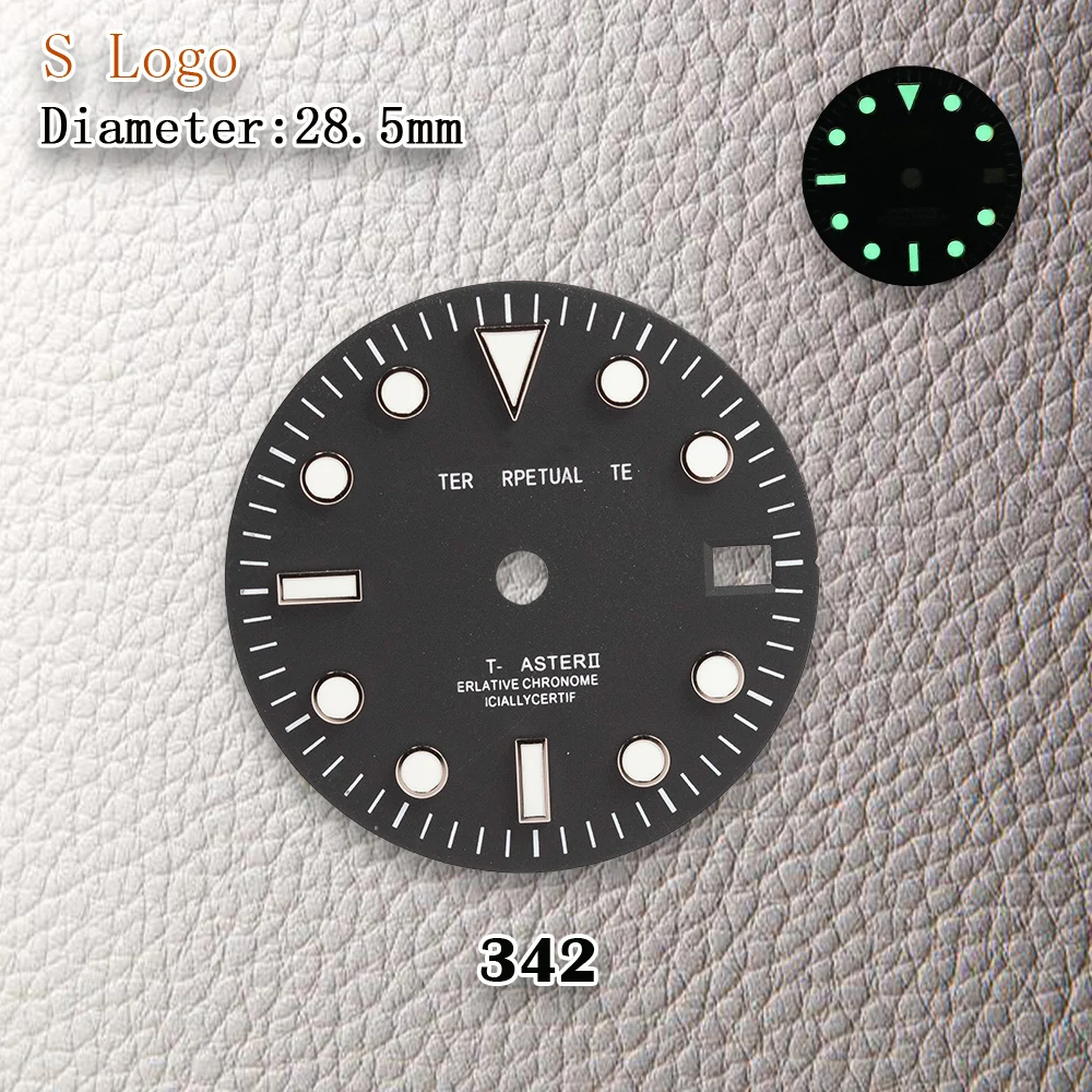 Новый хит продаж, 28,5 мм, S-логотип GMT, золотой индекс, циферблат NH34, зеленый светящийся аксессуар для модификации часов