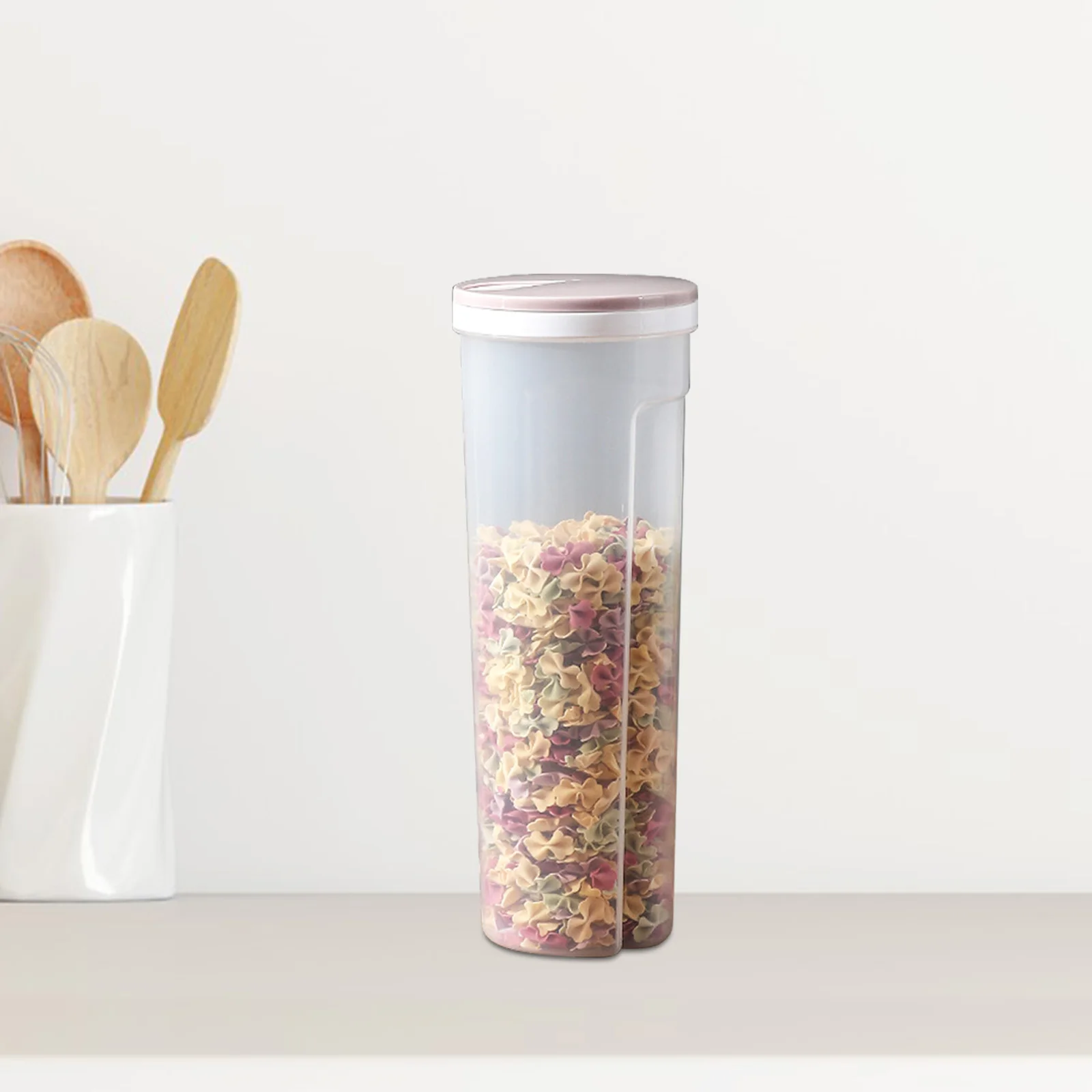 

Noodle Storage Box Pasta Containers Khaki PP Large Capacity Kitchen Food Pantry Airtight Spaghetti Container Reusable Safe