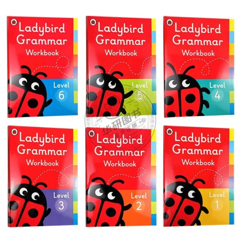 Ladybug English Grammar Workbook, Livros Educativos para Crianças, Original, 1-6