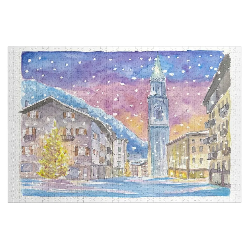 

Пазл Cortina D'Ampezzo Dolomite Winter Charm in Nightly Mountains, детская игрушка на заказ, головоломка Woodens для взрослых