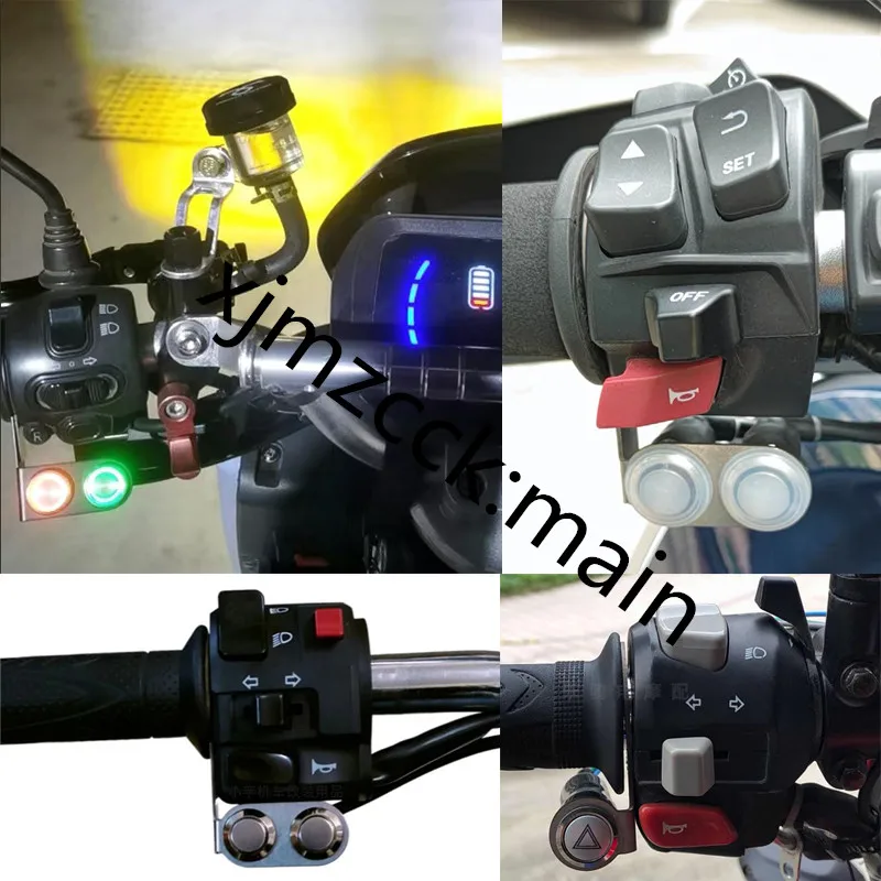 Universal Motorcycle Handle Stainless Steel Bracket 22mm Diameter 16mm Switch Button Accessories Multiple Options Available