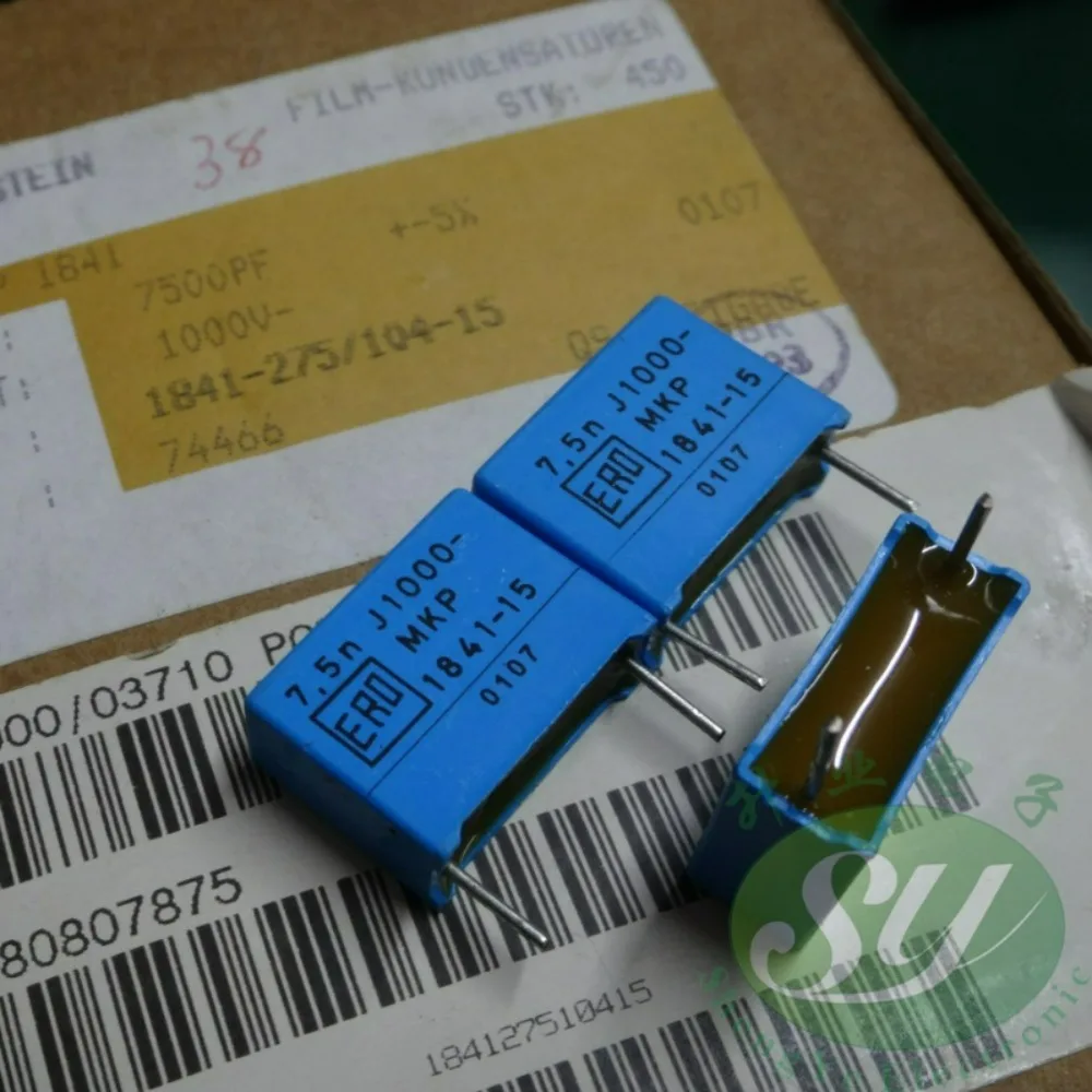10pcs/lot ERO MKP1841 0.0075uf 1000V 7.5nf 7500pf 7N5 752 J Brand New 15mm Film Capacitor