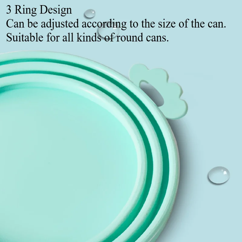 Tampa de lata para animais de estimação, silicone fresco, gato e cachorro, tampa de vedação universal ajustável + colher, ferramenta de armazenamento de alimentos
