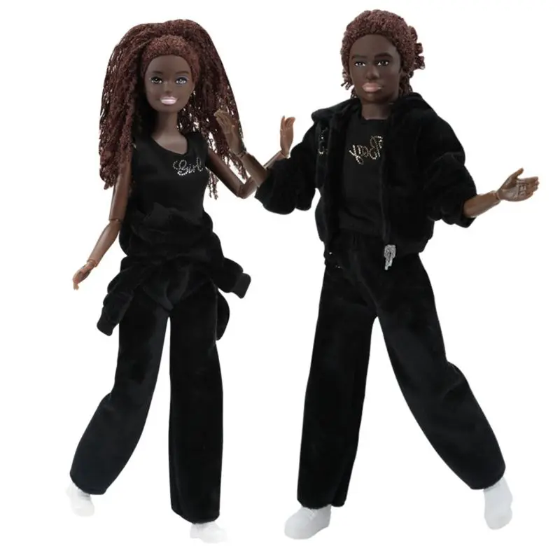 Christmas Family Set Father Monther Daughter Lover Couple Game Kids Toys 5.5 Inch Baby Girl Dolls 11.5 Inch Black Female Male