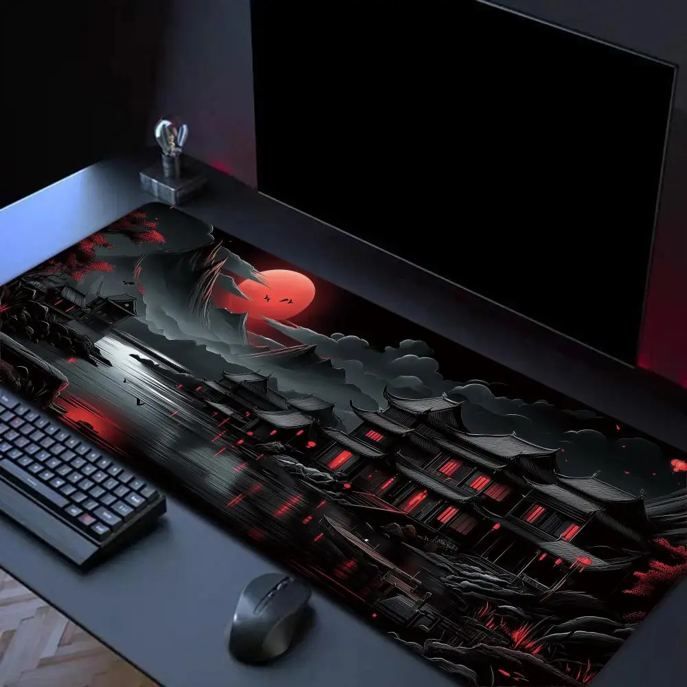 

Коврик для мыши с пейзажным искусством, большой коврик для компьютерной офисной игровой настольный коврик XXL, резиновые противоскользящие коврики с прошитыми краями для клавиатуры ПК, длинные настольные коврики