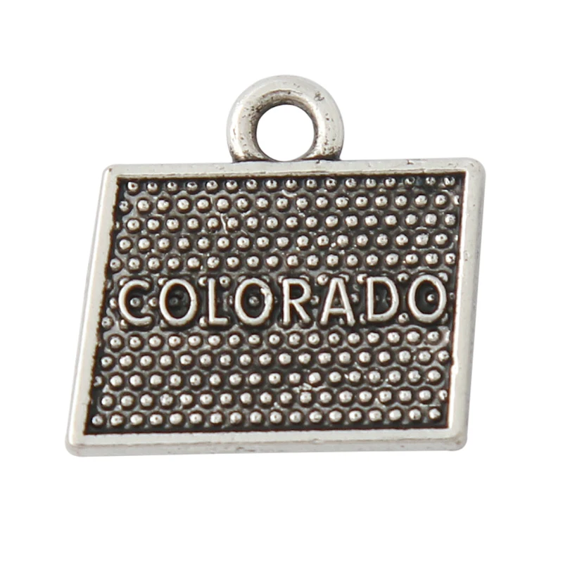 

RAINXTAR Fashion 50pcs Colorado Map Alloy State Map DIY Charms 15*17mm AAC053