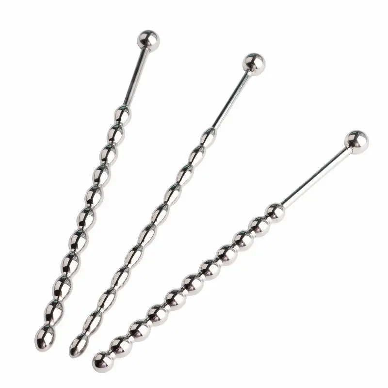 6/8mm Stainless Steel Penis Plug Electrical Shock Uretral Stimulator Urethral Sounding Beads Penis Massage Wand Sex Toys for Men