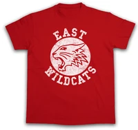 Nueva ropa para hombre, camiseta de algodón de verano EAST WILDCATS, baloncesto de escuela secundaria, gatos musicales salvajes, símbolo del logotipo del equipo