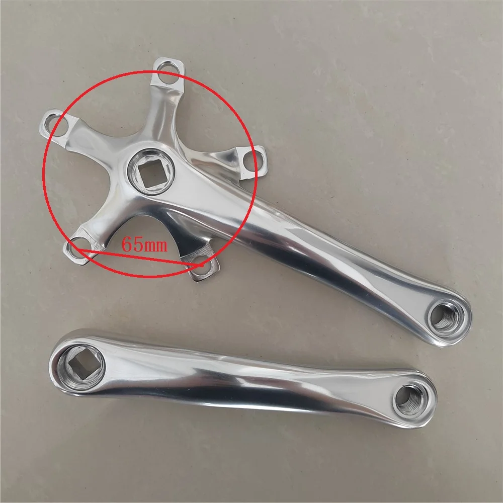 

Aluminum Alloy Bicycle Crankset 5 Bolts BCD110 Length 165/170mm MTB Folding Bike Arms Load Parts Silvery Durable