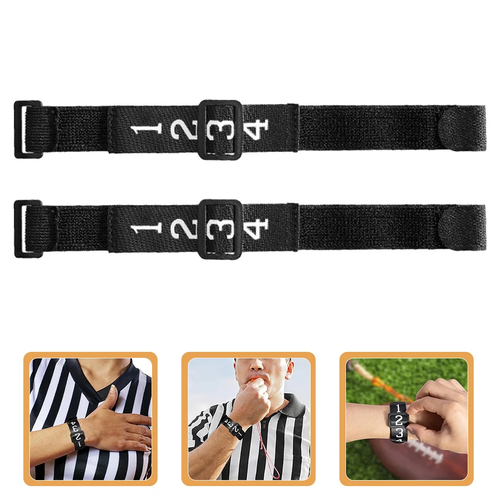 

4pcs Football Wristband Referee Numbered Band Slide Clip Design For Soccer Match Official Gear Indicator Referee Accessories