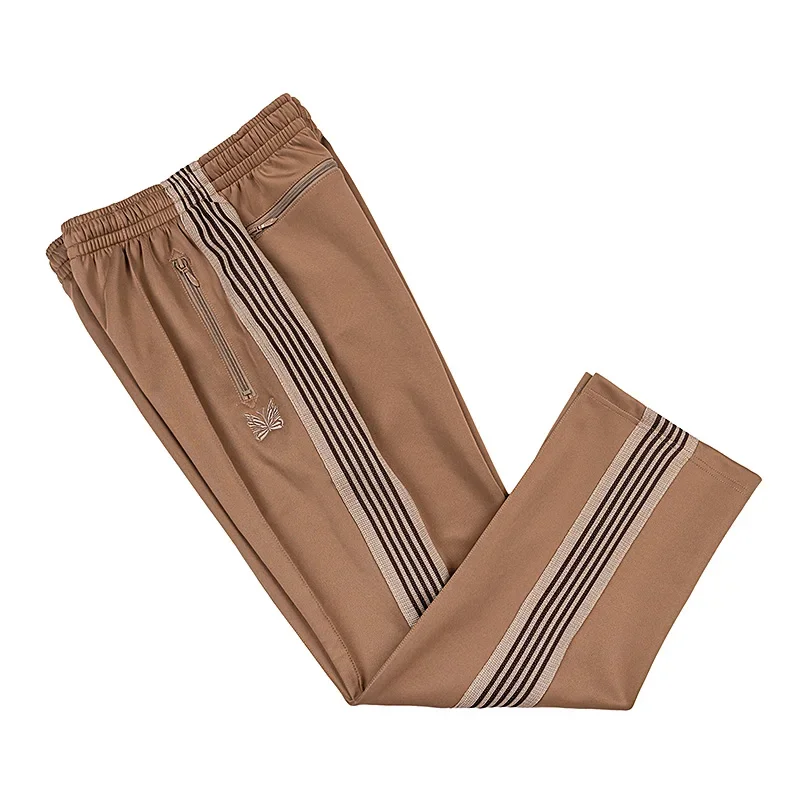 Brown Chaopai Men Woman Casual Pants New Logo Embroidery Side Edge Stripe Weaving Loose Joggers Sweatpants Trousers