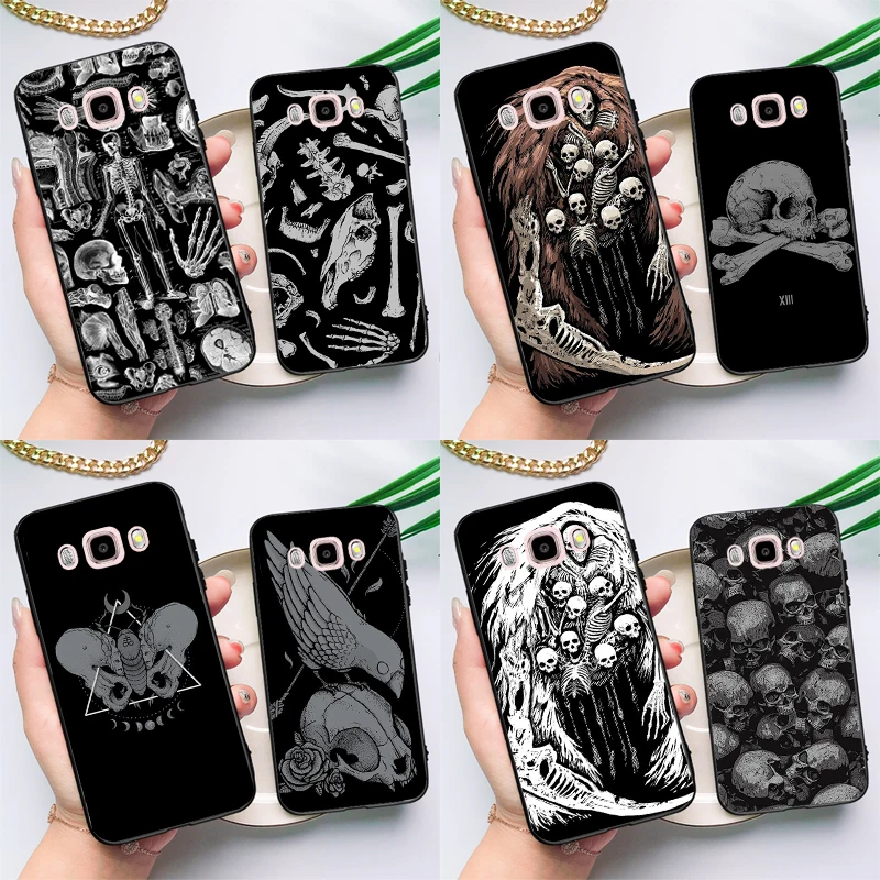 Skeleton  Bones Case For Samsung Galaxy J6 J4 Plus 2018 J8 A6 A7 A8 A9 J1 J3 J5 J7 2016 A3 A5 2017 Coque