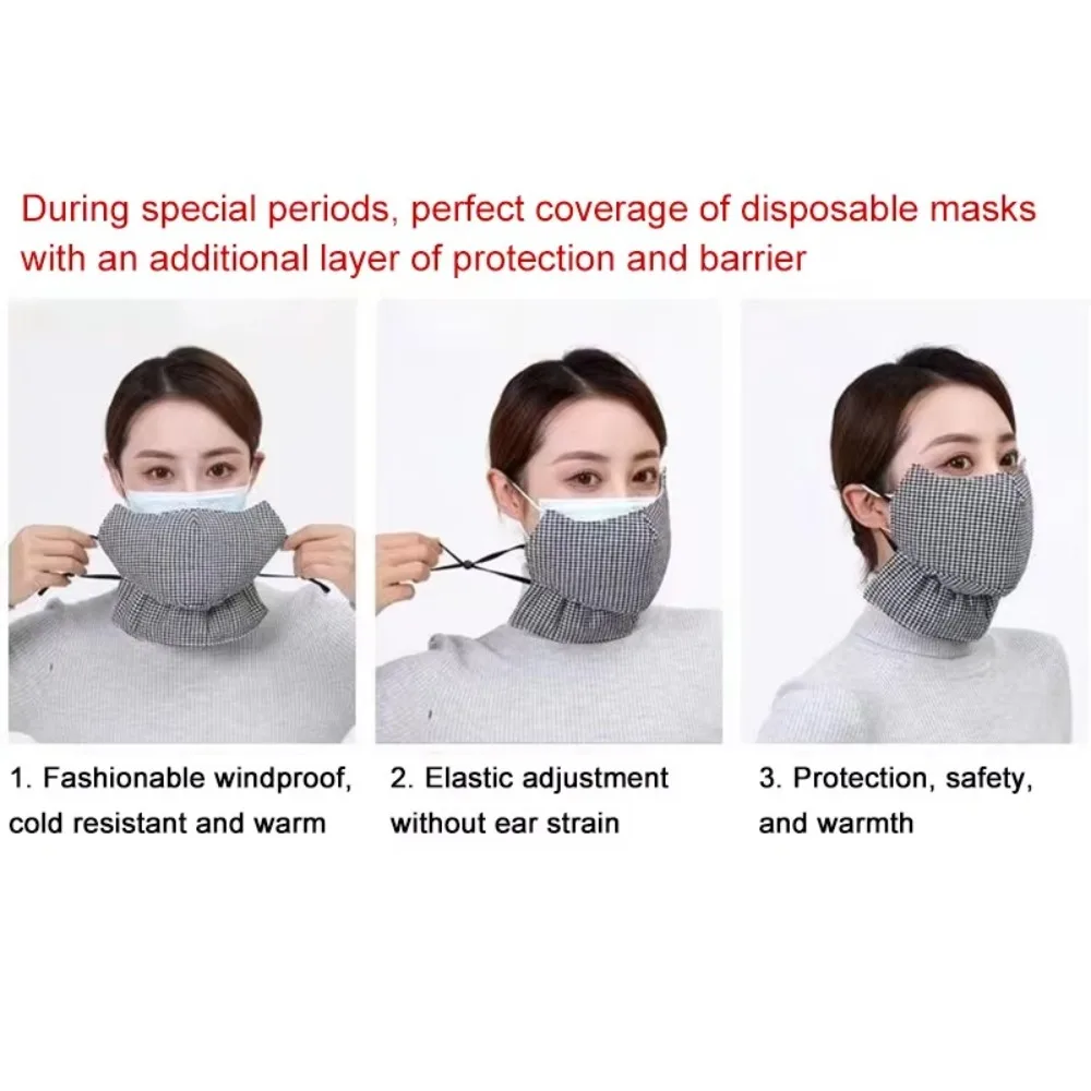 Warm Cotton Thickened Winter Face Mask Neck Protector Cold-proof Full Pack Mask Washable Dustproof Face Cover Winter