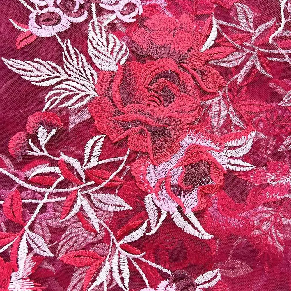 エレガントなメッシュボトム花柄刺繍パッチ DIY 3Dフラワーウェディングドレスステッカー 手作り衣類装飾パッチ ドレス用