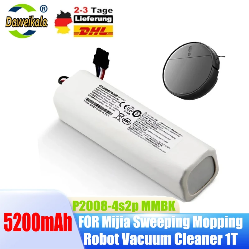 

Replacement Battery 14.4V 5200mAh P2008-4S2P-MMBK For Xiaomi Mijia Mi Sweeping Mopping Robot Vacuum Cleaner 1T STYTJ02ZHM