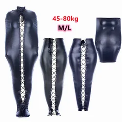 Bolso de cuero de restricción de momia con brazalete, chaqueta de fuerza para Bdsm, esclavo, Bondage, sirena, Cosplay, encuadernación sexual, fetiche, disfraz erótico