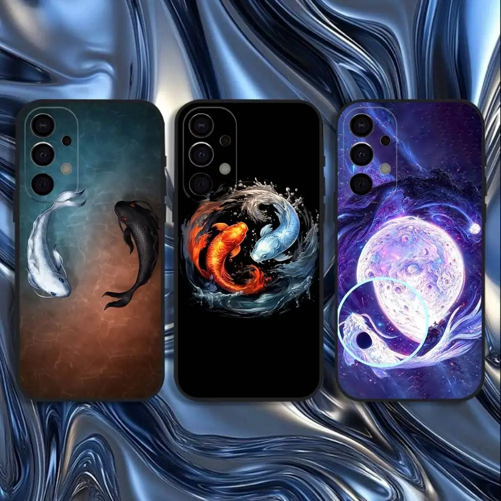 

Koi Fish Yin Yang Art Phone Case For Samsung S25,S24,S21,S22,S23,S30,Ultra,S20,Plus,Fe,Lite,5G Black Cover