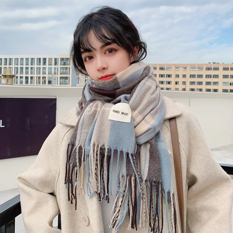 

Luxury Autumn Winter Thick Warm Scarf for Women Korean Fashion Soft Wrap Bandana Blanket Sweet Student Wool Neckerchief Y8